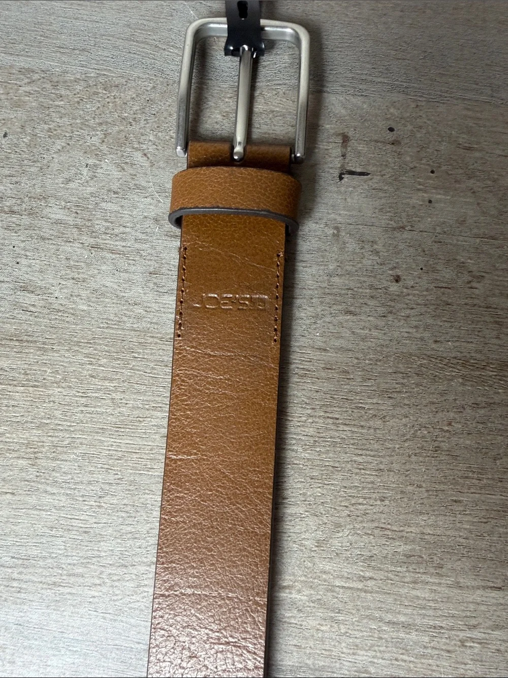 Joe's Jeans Tan Leather Men's Belt with Silver Buckle